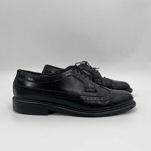 O'Sullivan Mens Dress Shoes Size 9 C Black Leather Wingtip Oxford Executive